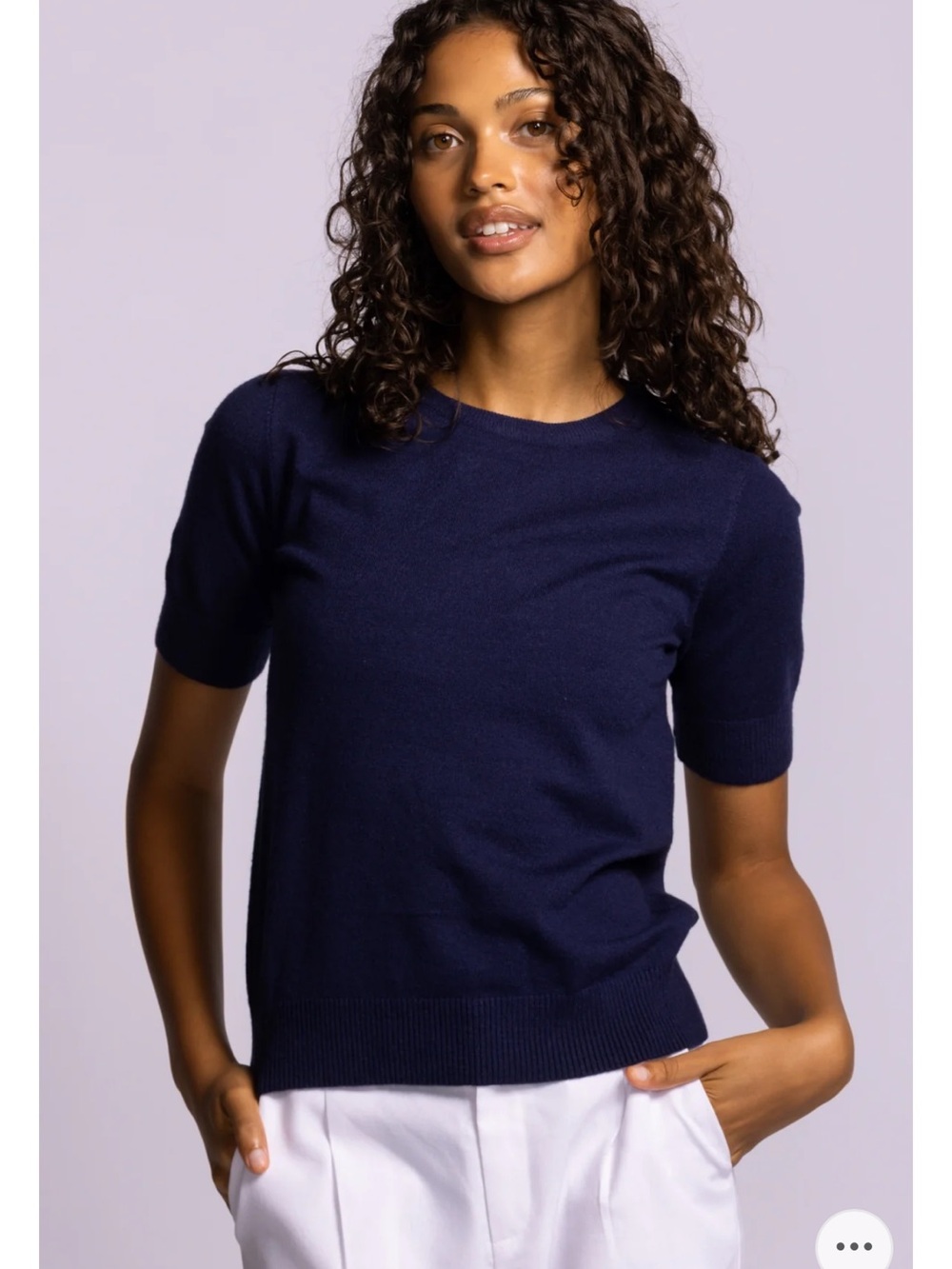 Navy Short-Sleeve Knit Top - Pink Martini